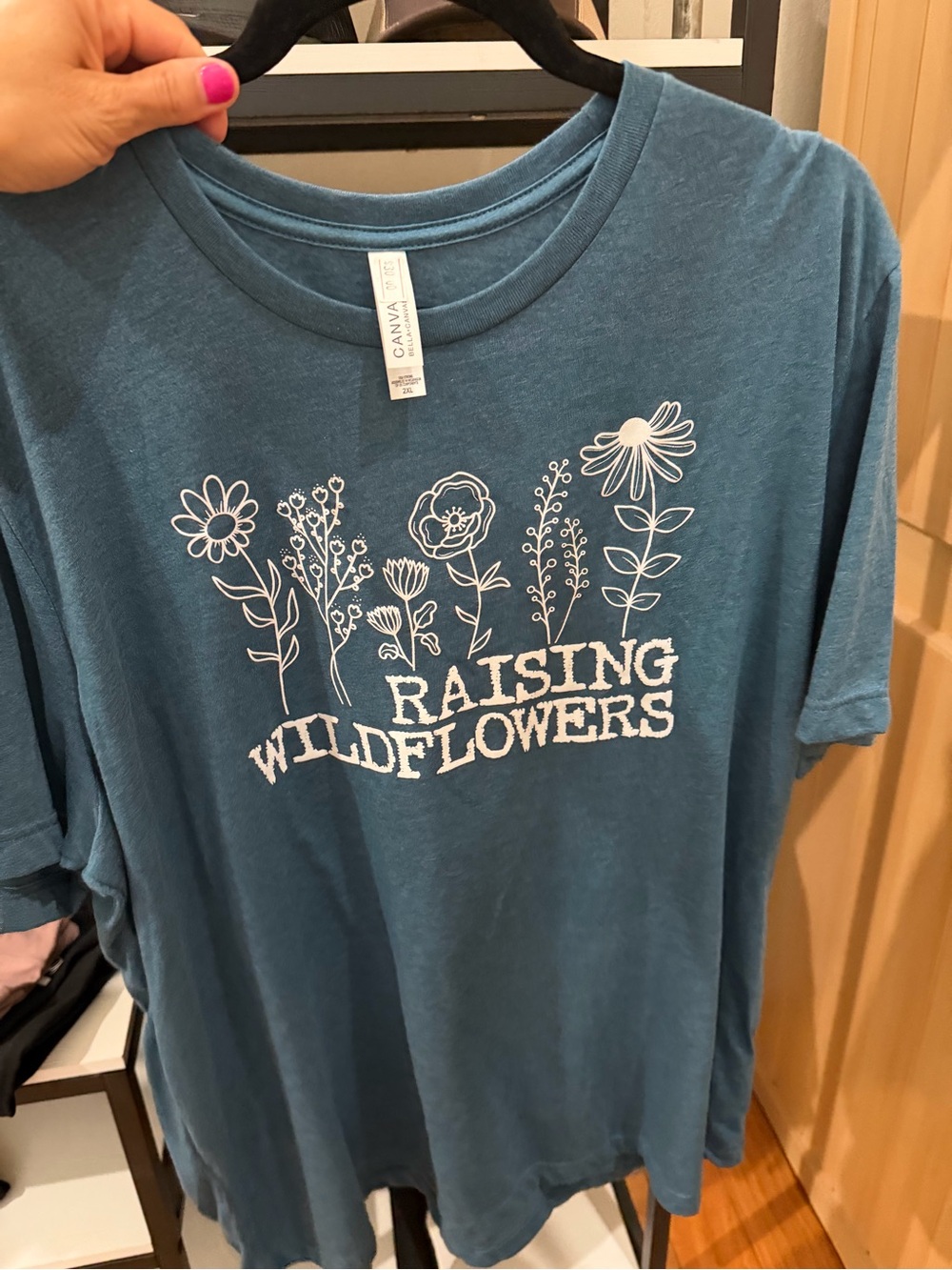 Bella Canvas Blue 'Raising Wildflowers' woman’s Graphic Tee